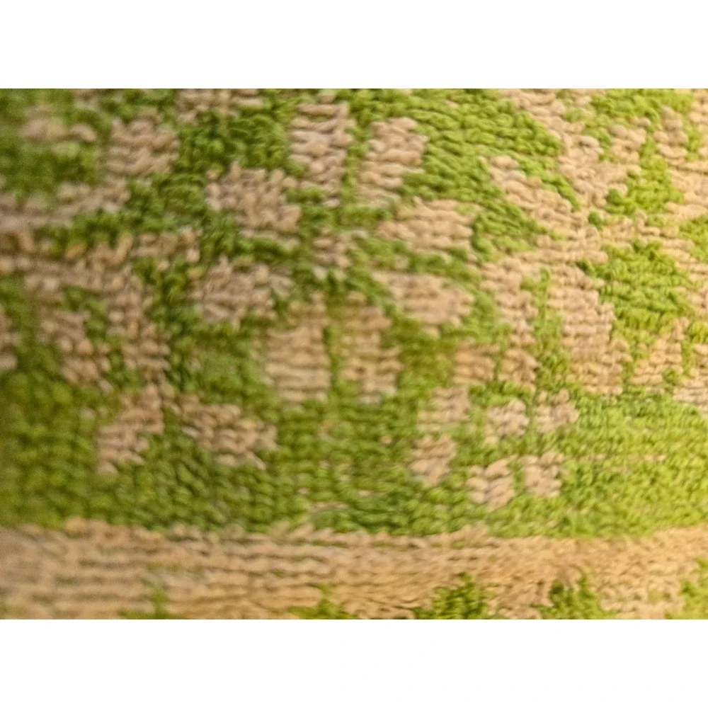 Vintage Lady Pepperell Towels  Green Floral Fringe  USA  Set of 2